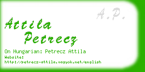 attila petrecz business card